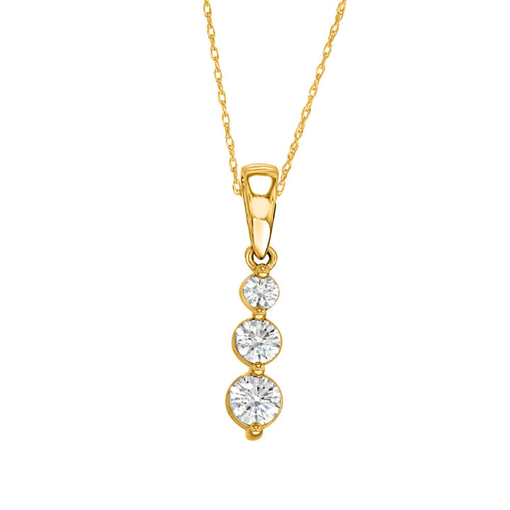 1/4 ct. tw. Diamond Three-Stone Pendant in 10K Yellow Gold