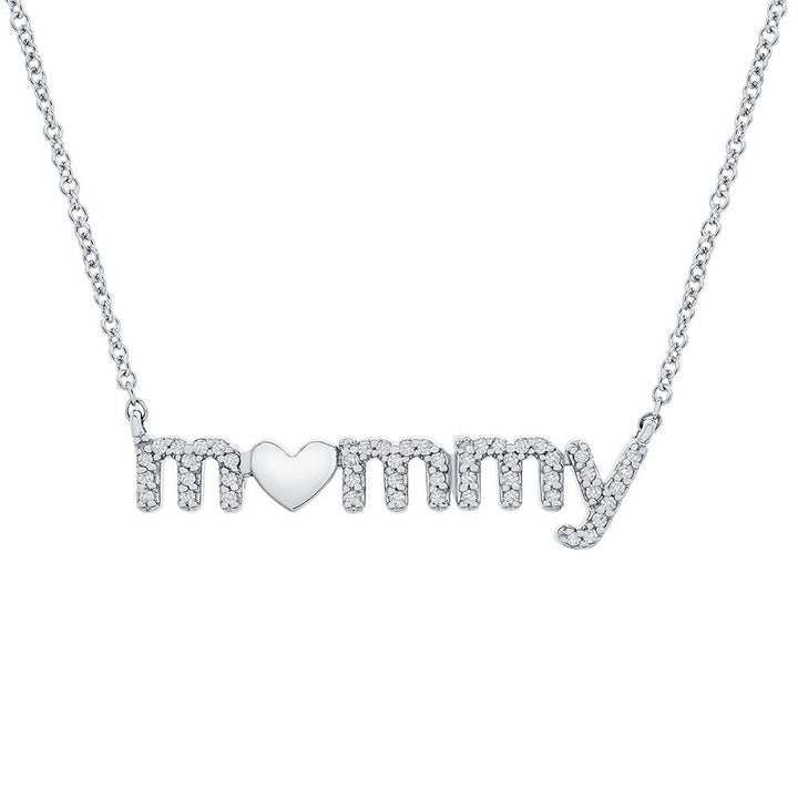 1/7 ct. tw. Diamond "Mommy" Necklace in Sterling Silver