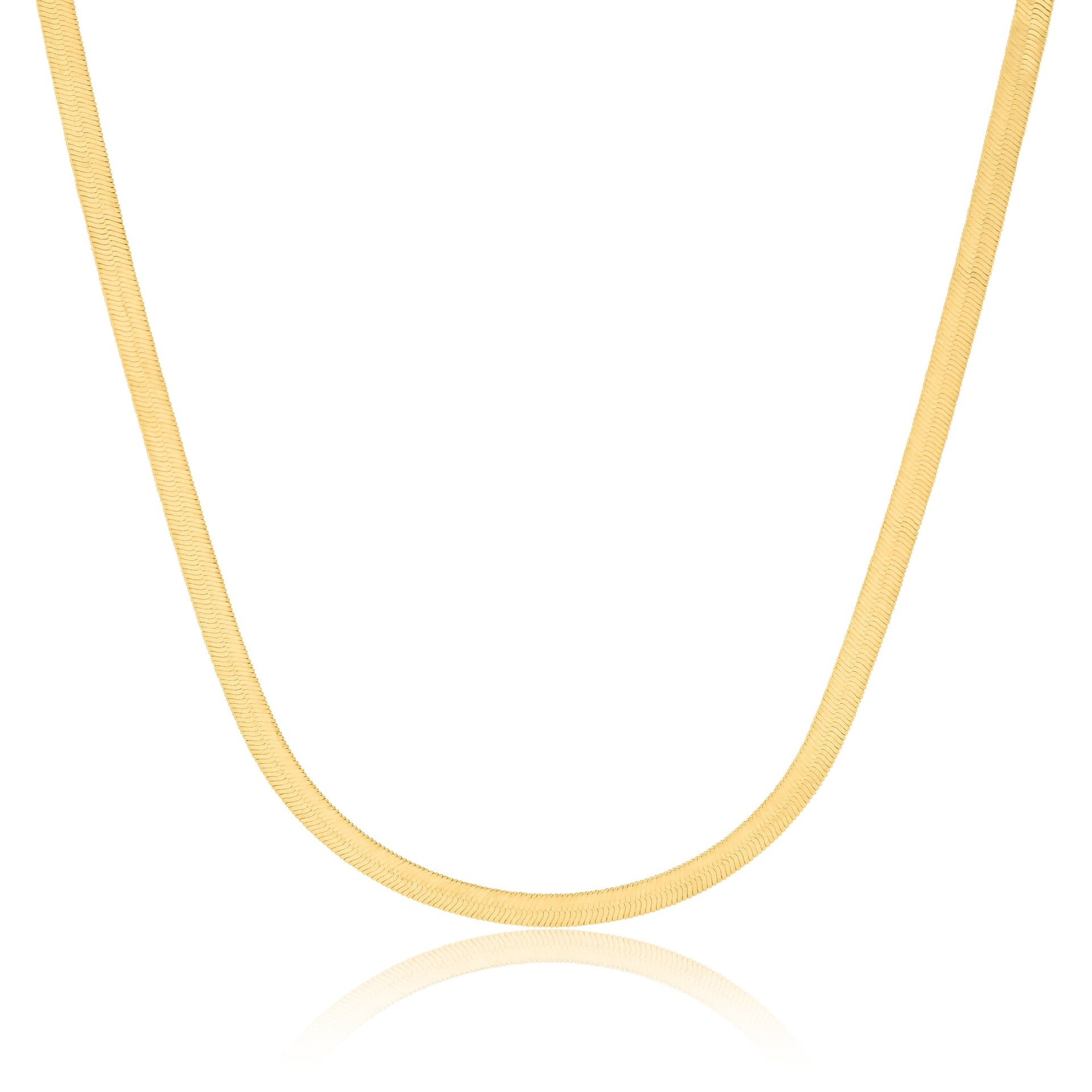 14k Yellow Gold Herringbone Chain Necklace