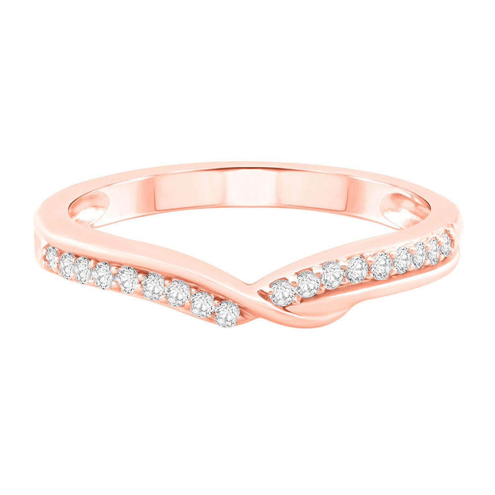 1/7 ct. tw. Diamond Contour Band in 14K Rose Gold