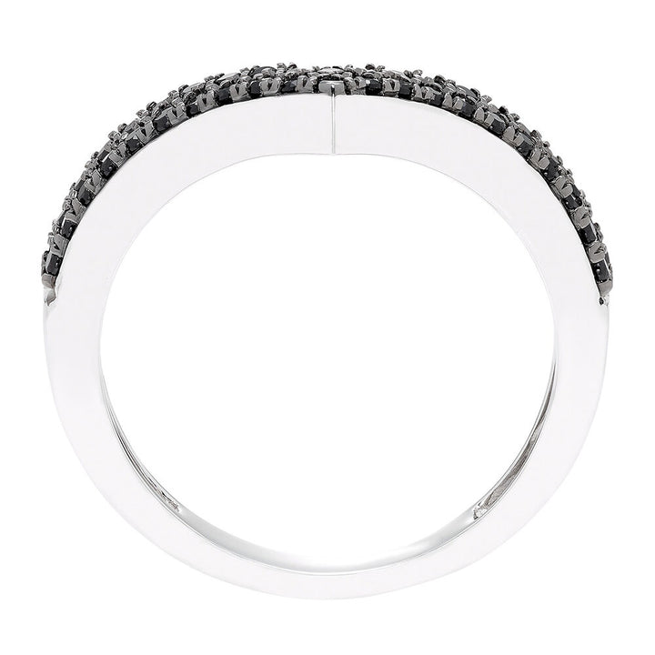 1/3 ct. tw. Black Diamond Chevron Ring in Sterling Silver