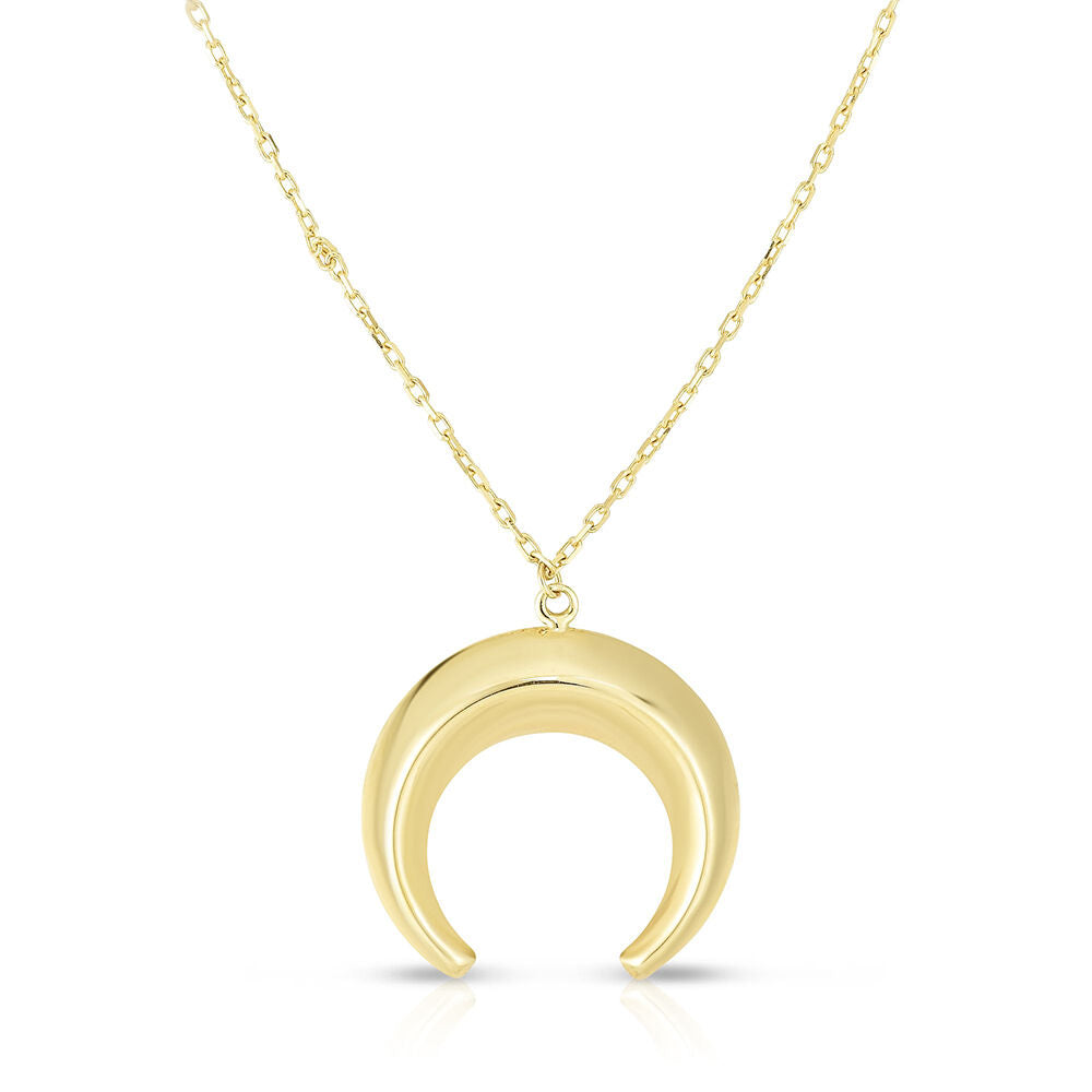 Polished Horn Necklace in 14K Yellow Gold
