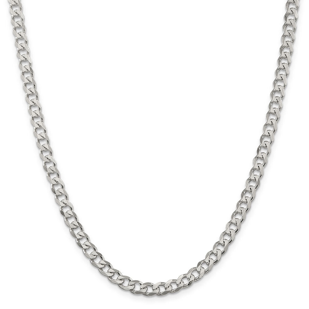 Curb Chain Necklace in Sterling Silver, 24"
