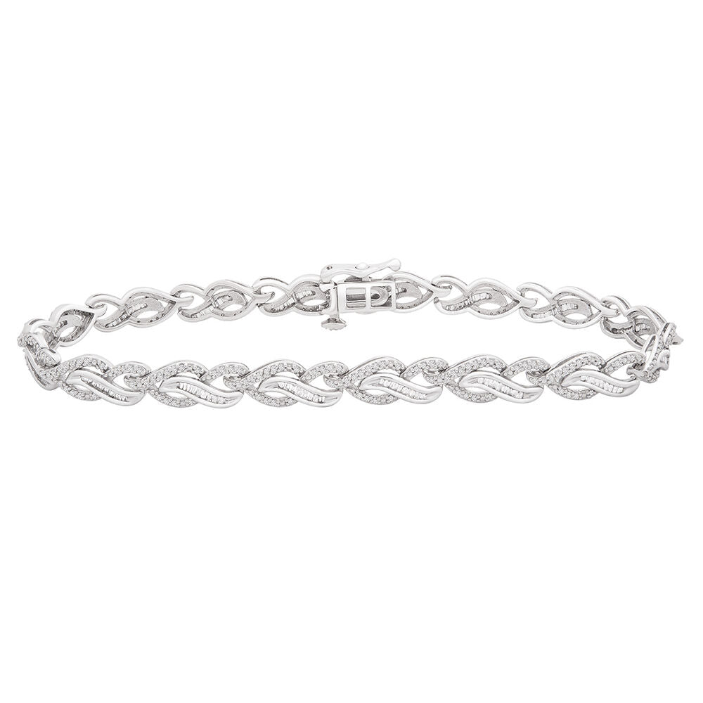 1 ct. tw. Diamond Braid Bracelet in 10K White Gold