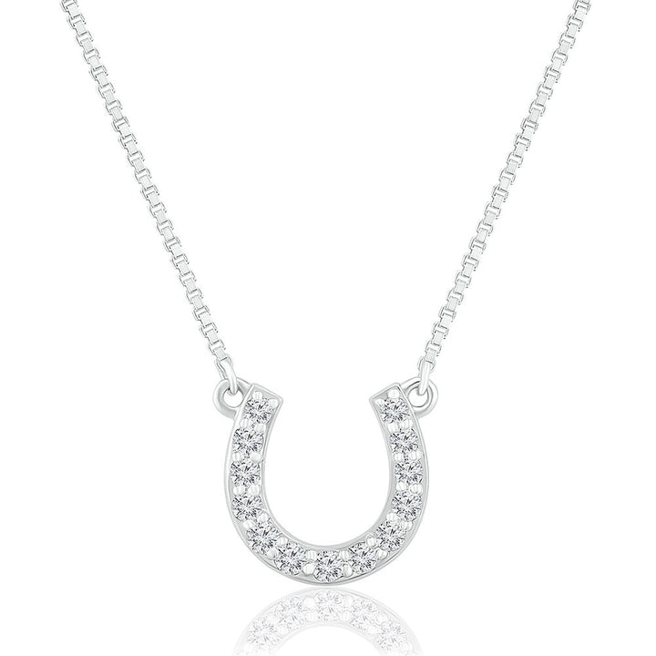 1/8 ct. tw. Diamond Horseshoe Pendant in Sterling Silver