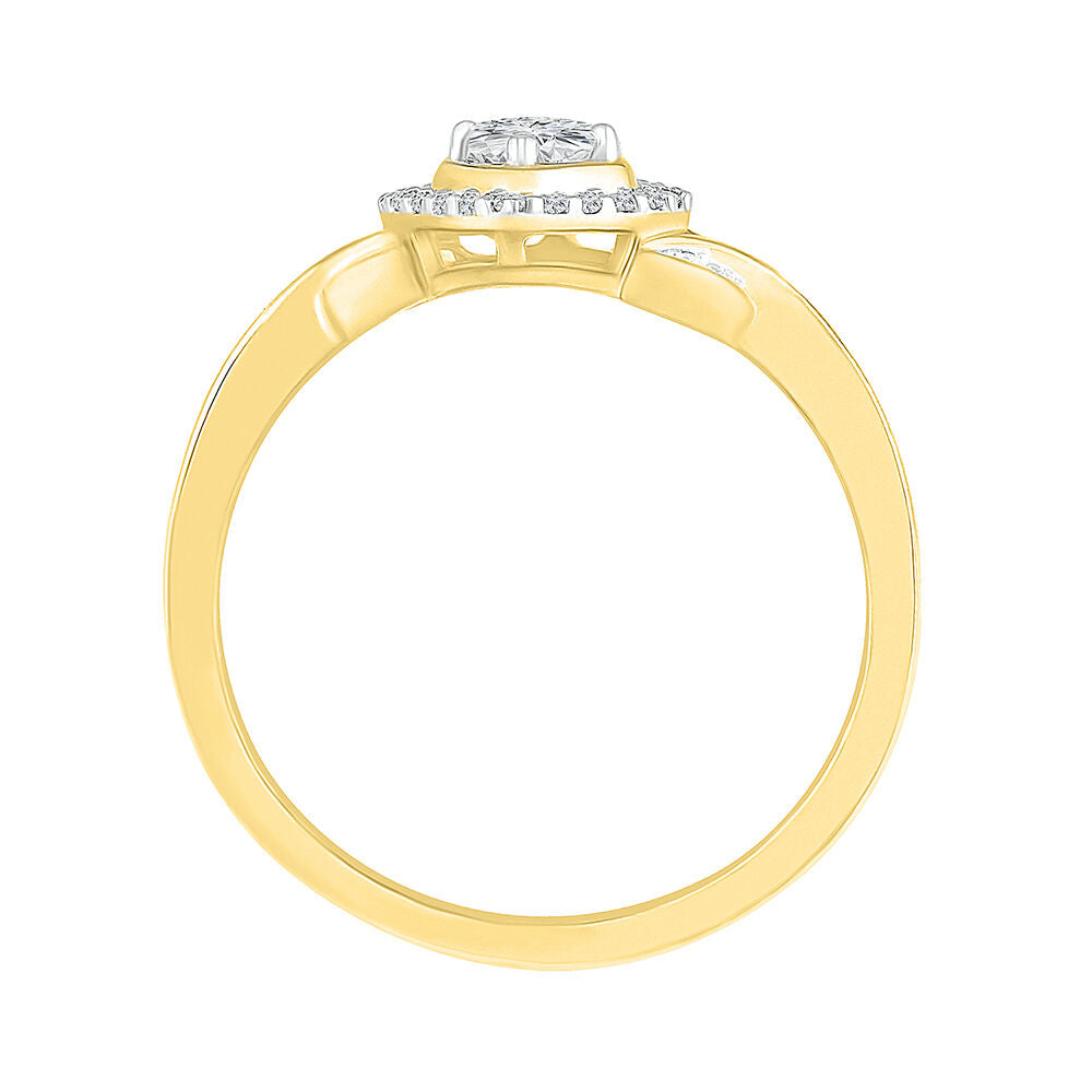 1/5 ct. tw. Diamond Flower Promise Ring in 10K Yellow Gold