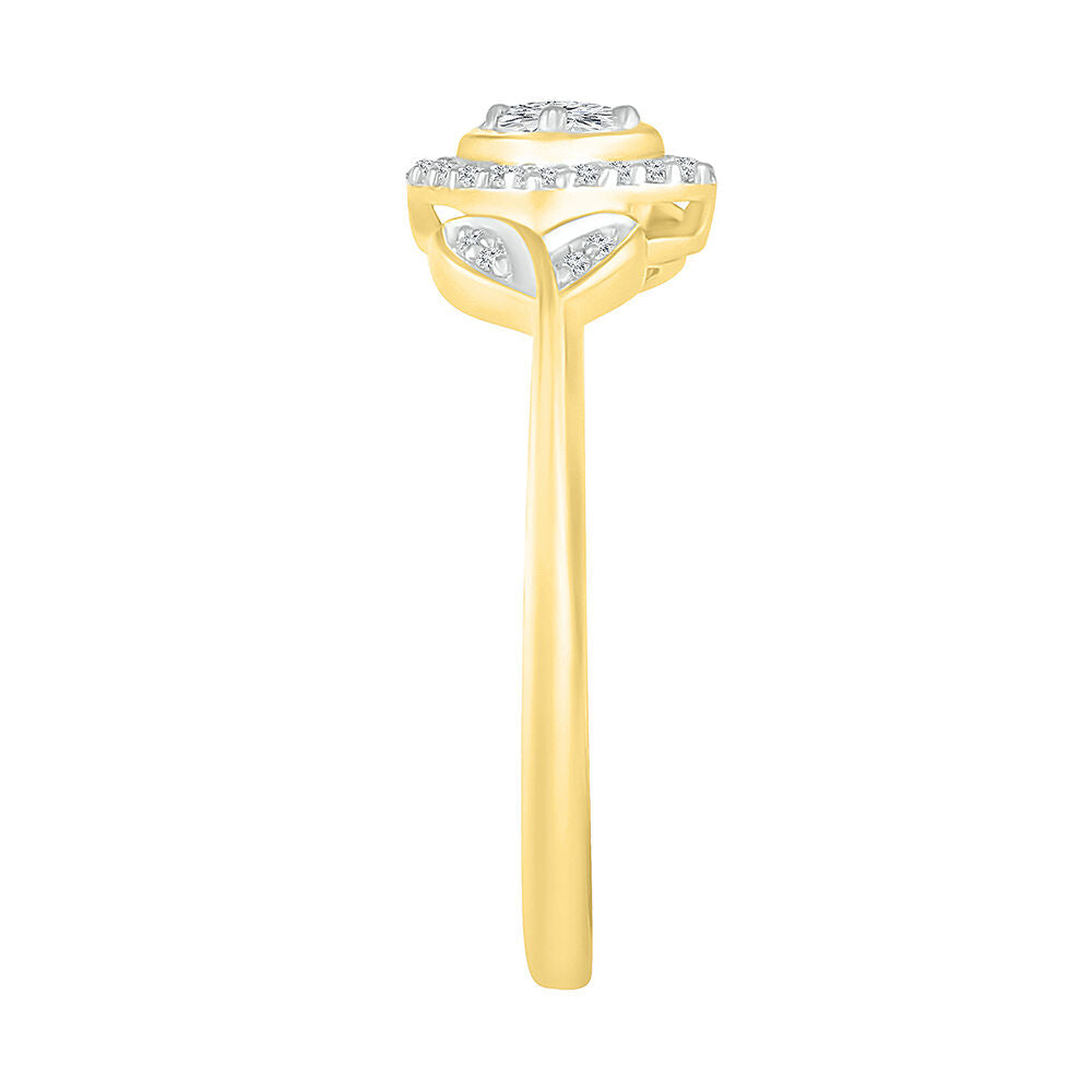 1/5 ct. tw. Diamond Flower Promise Ring in 10K Yellow Gold