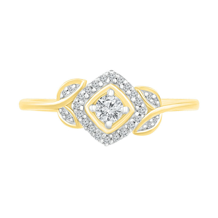 1/5 ct. tw. Diamond Flower Promise Ring in 10K Yellow Gold