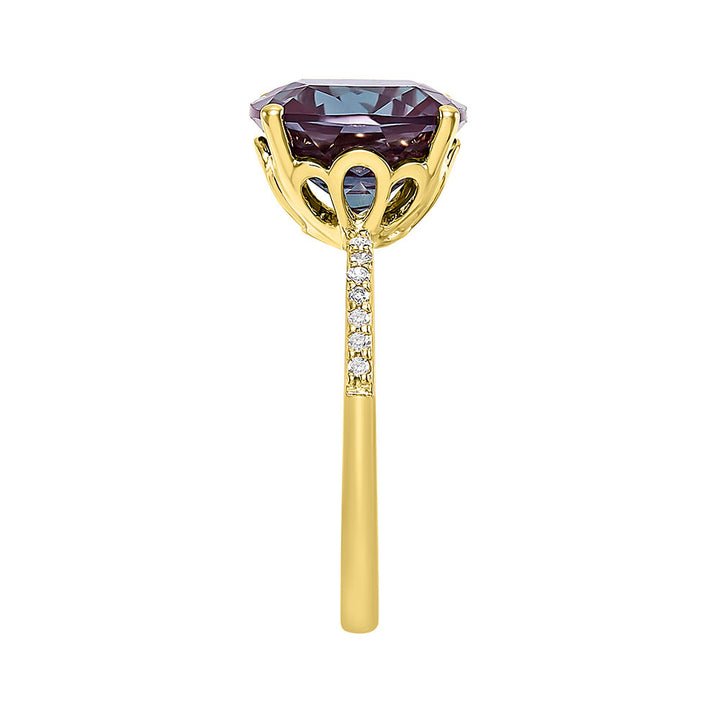 Cushion-Cut Lab Created Alexandrite Ring in 10K Yellow Gold