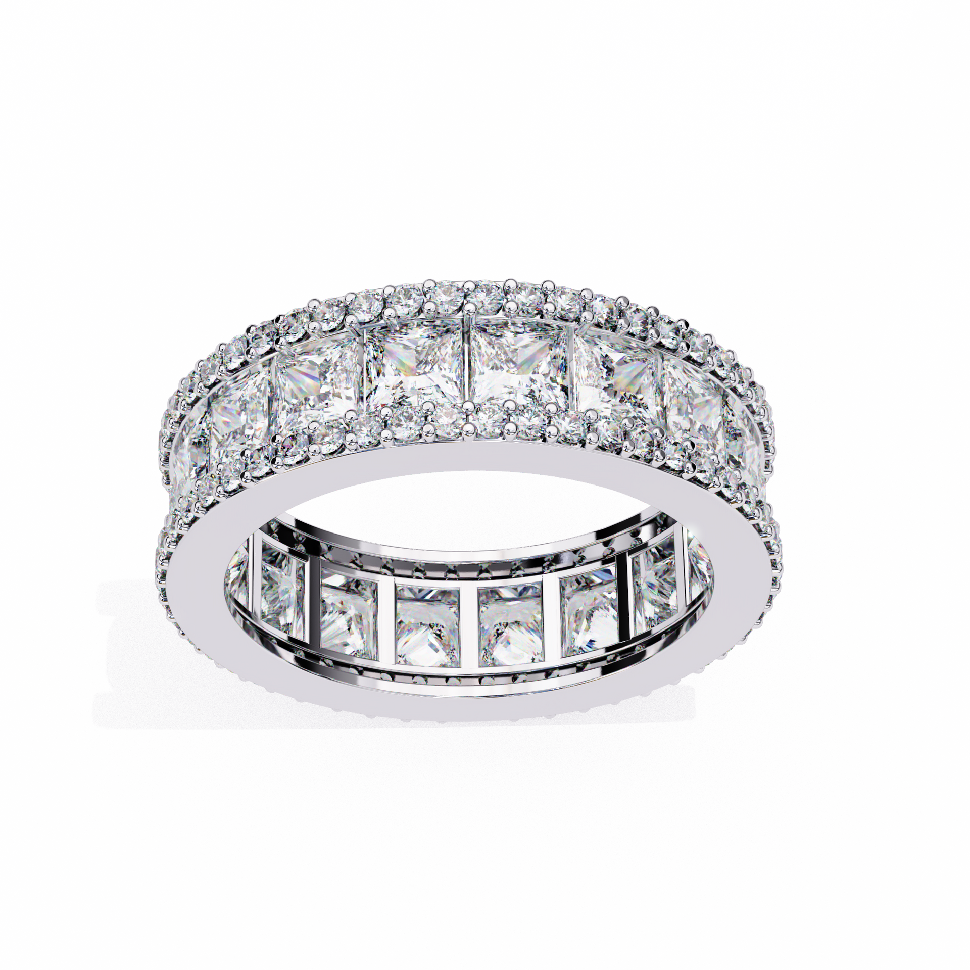 Princess-Cut Lab-grown Diamond Eternity Band in 10K White Gold