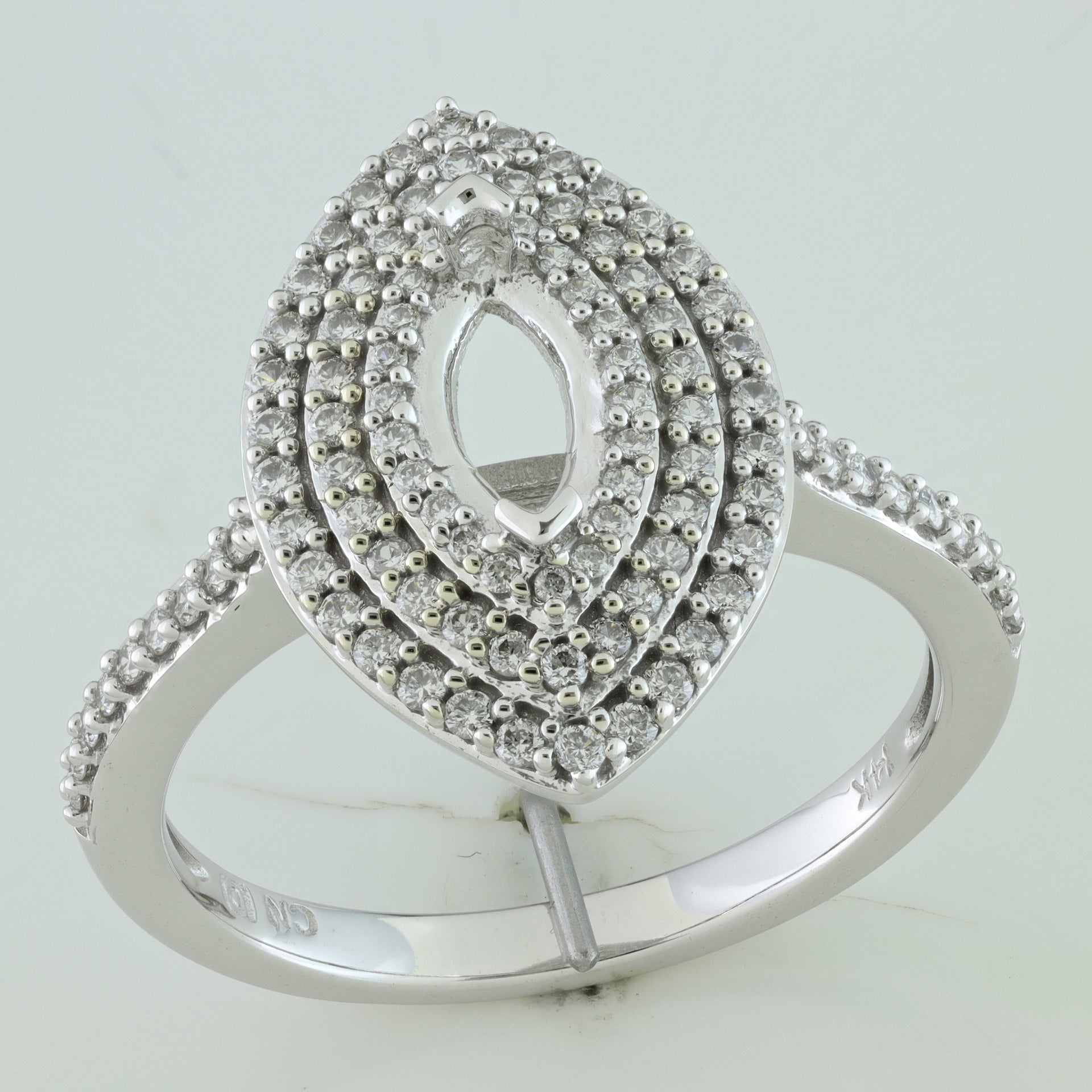 Mimi & Max 1ct TW Marquise Diamond Engagement Ring 14k White Gold