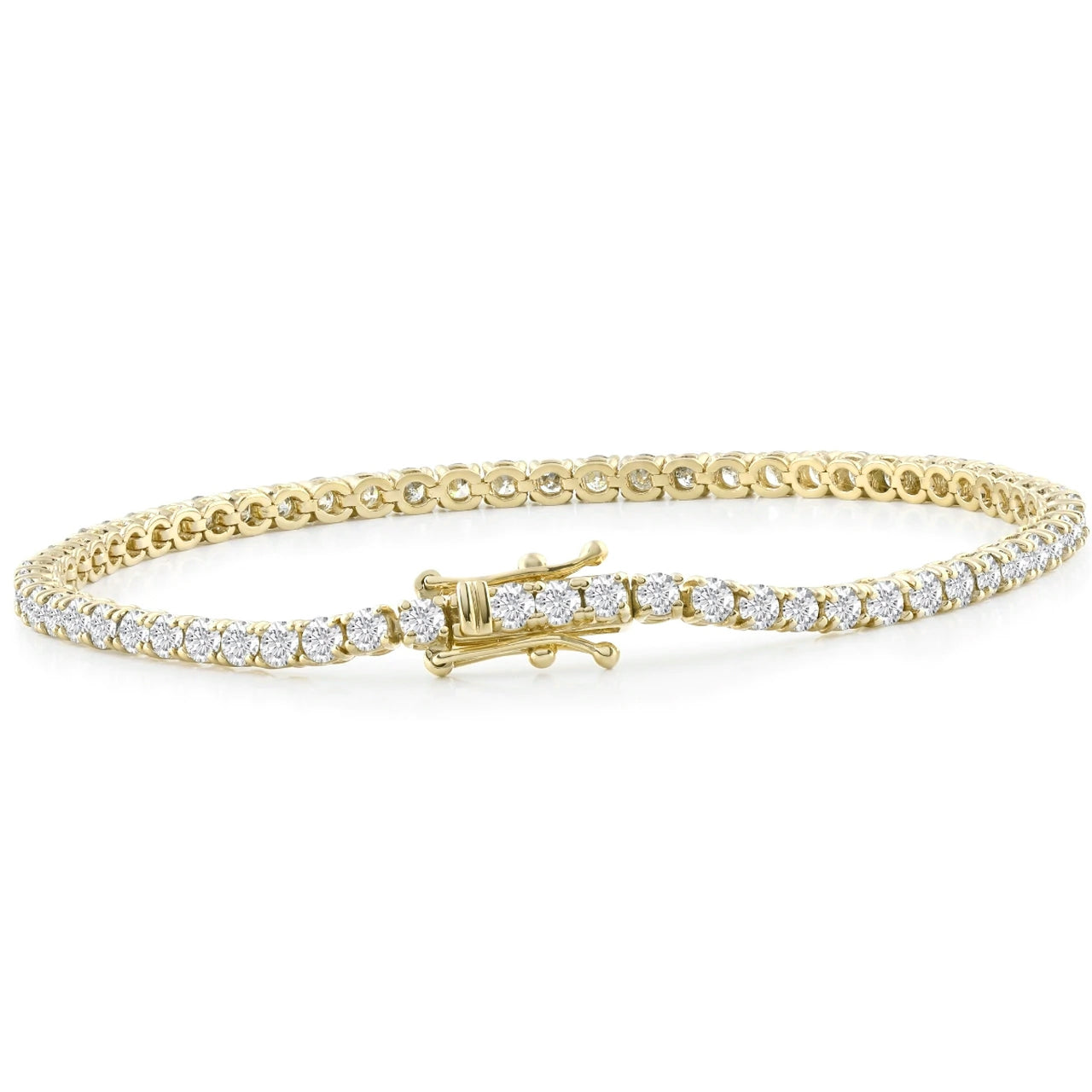 14k White, Rose, or Yellow Gold Round Diamond Tennis Bracelet 5cttw 7' Women's