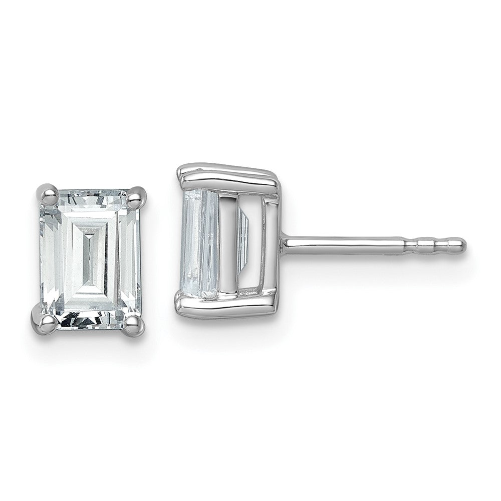 14k White Gold Emerald 2 CT Lab Grown Diamond Stud Earrings VS Clarity G-H Color