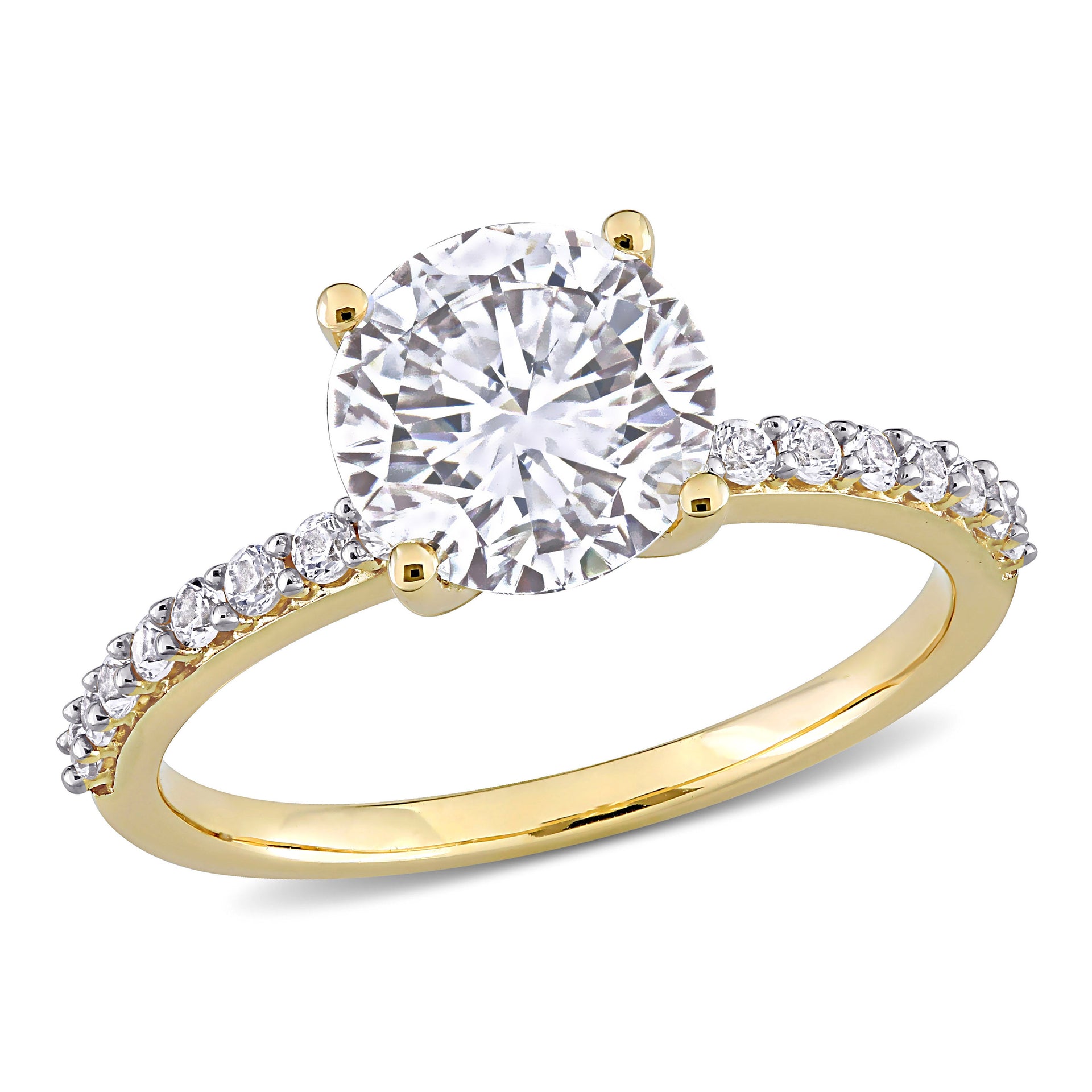 2 3/4 ct TW Created White Sapphire Solitaire Engagement Ring in 10k Yellow Gold