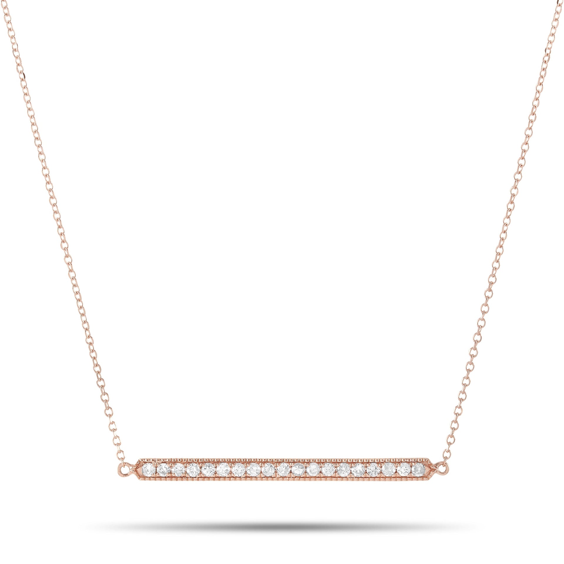 14K Rose Gold 0.25 ct Diamond Pendant Necklace