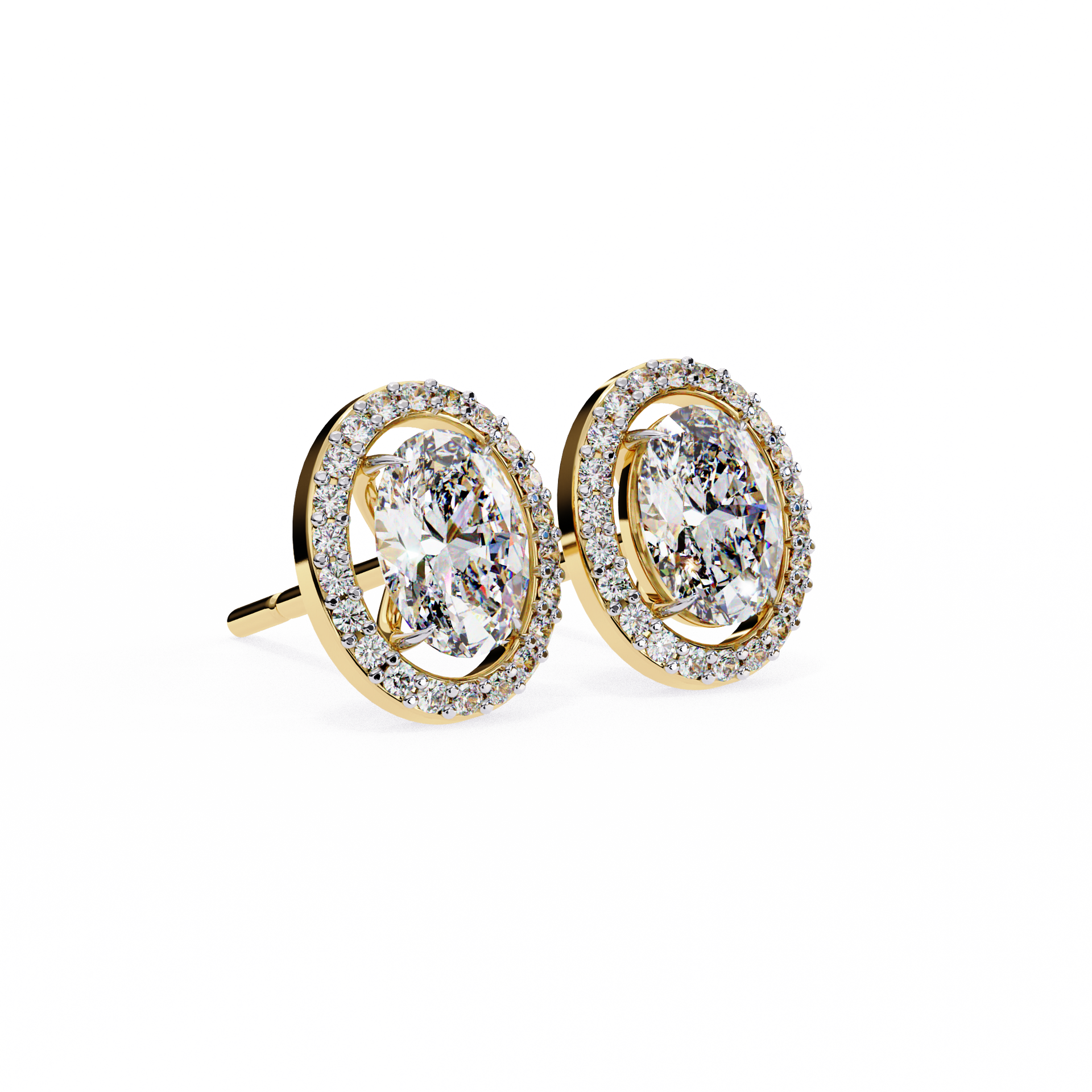 Oval-Cut Lab-grown Diamond Stud Studs in 10K White Gold