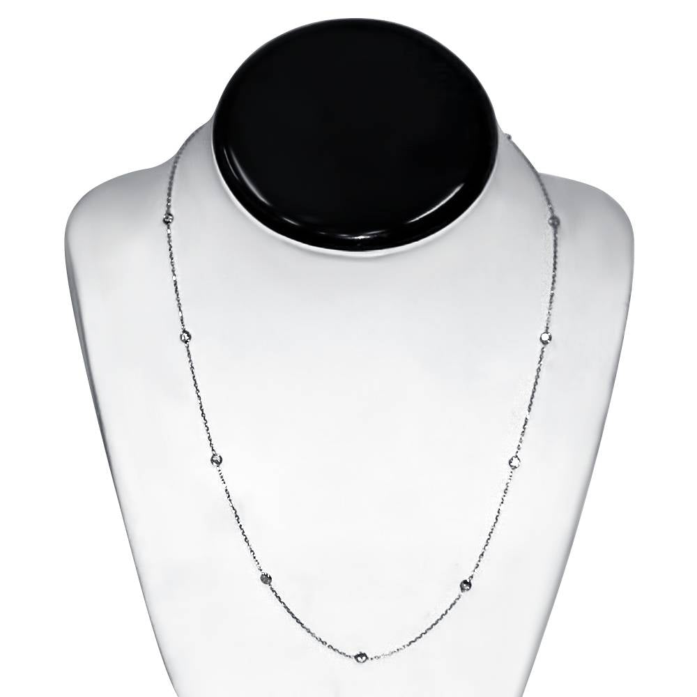 2 CT T.W. Round-Cut Natural Diamond Bezel Station 18' Necklace 14k White Gold