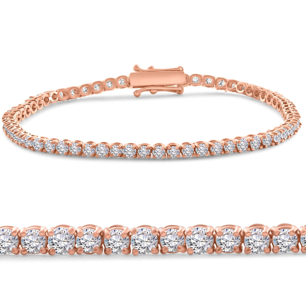 4 Ct Diamond Tennis Bracelet 14k White, Yellow, or Rose Gold Lab Grown 7'
