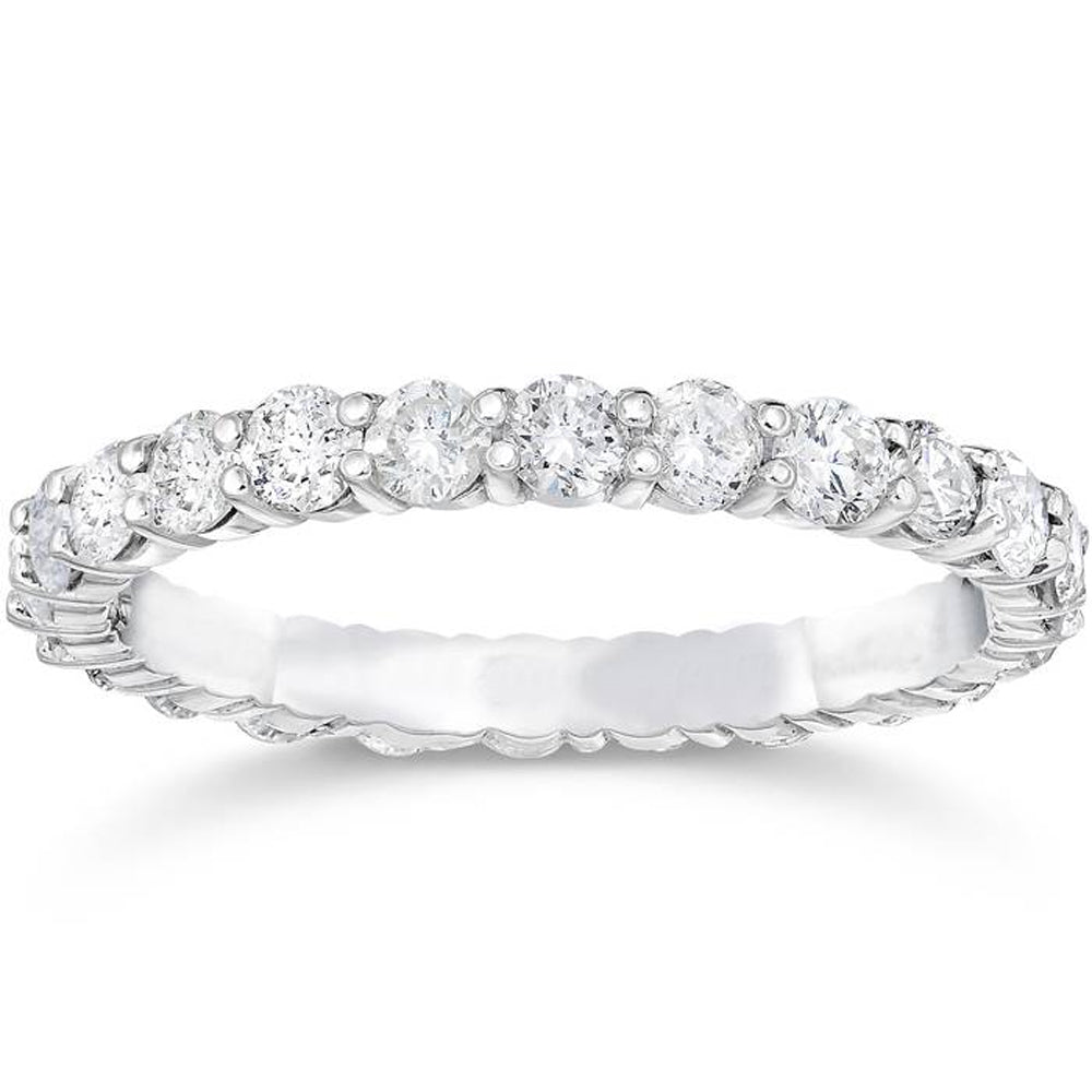 1 1/2 CT Diamond Eternity Ring 14K White Gold