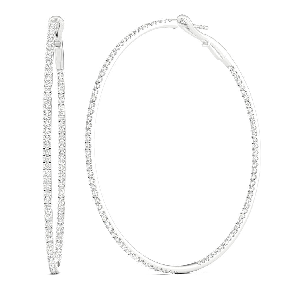 Inside-Out Diamond Hoop Earrings in 10K White Gold (1 ct. tw.)