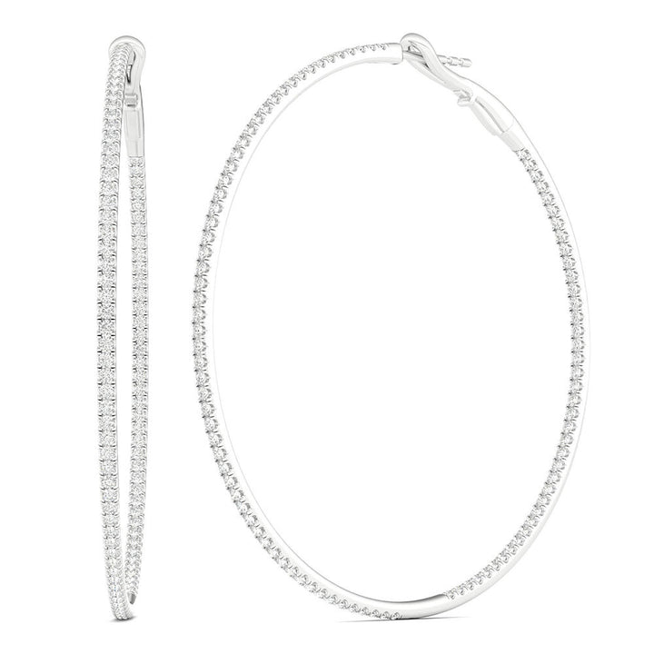 Inside-Out Diamond Hoop Earrings in 10K White Gold (1 ct. tw.)
