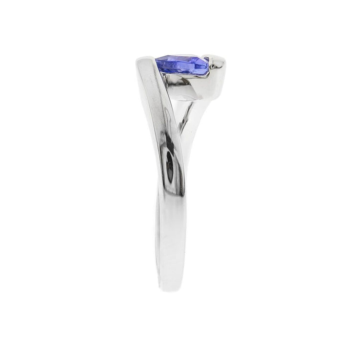 Tanzanite Triangle Bypass Ring in Sterling Silver