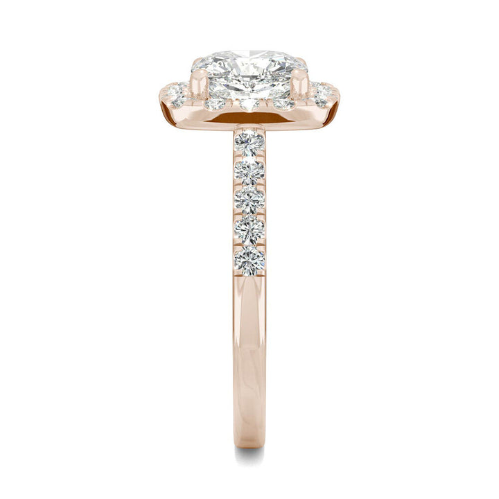Cushion-Cut Moissanite Halo Ring in 14K Rose Gold (2 5/8 ct. dew)
