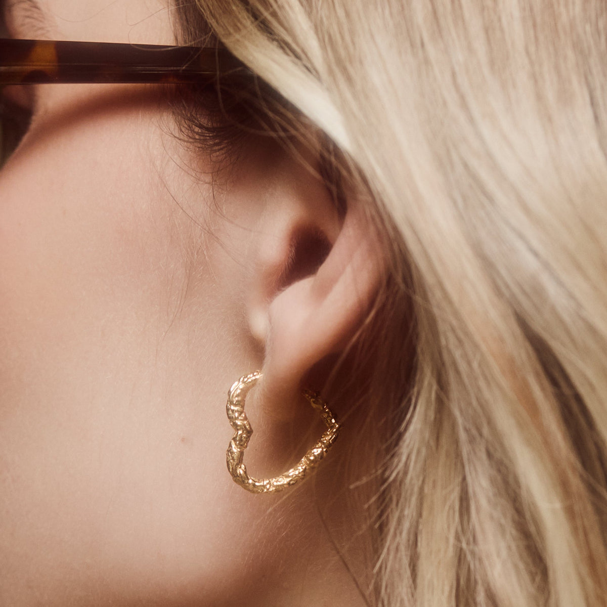 Molten Heart Hoop Earrings