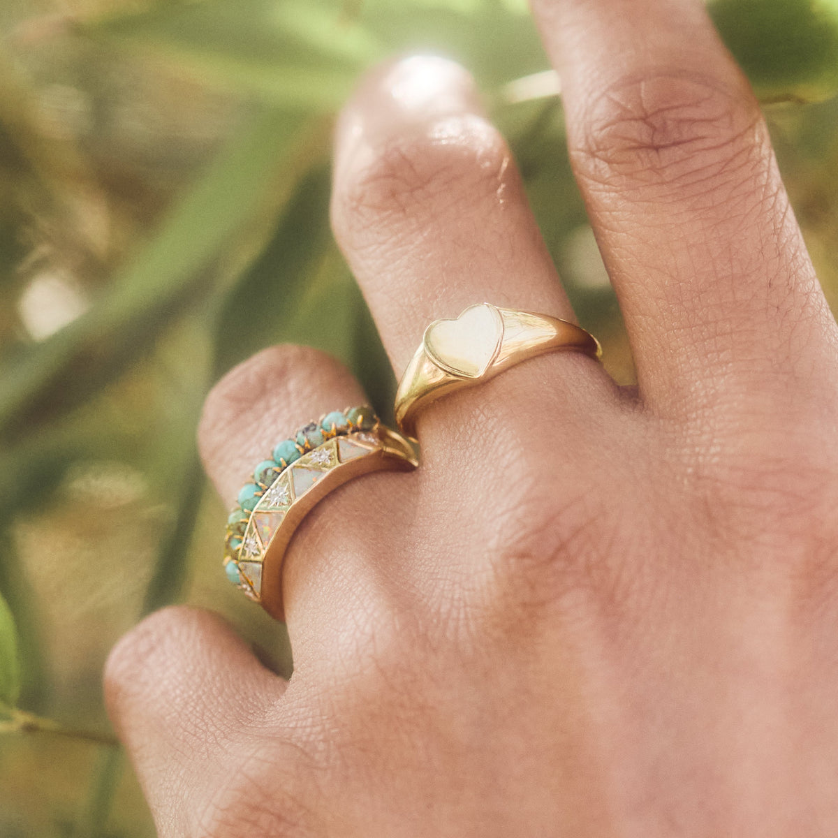 Etta Heart Engravable Signet Ring