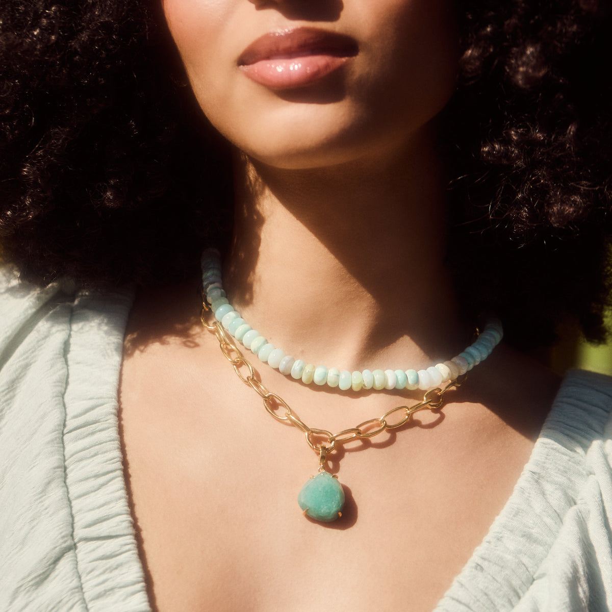 Statement Amazonite Stone Necklace