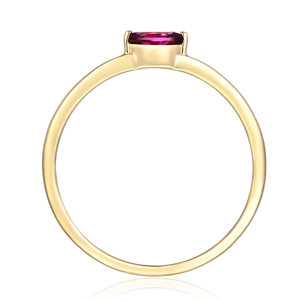 Garnet Stack Ring in 10K Yellow Gold
