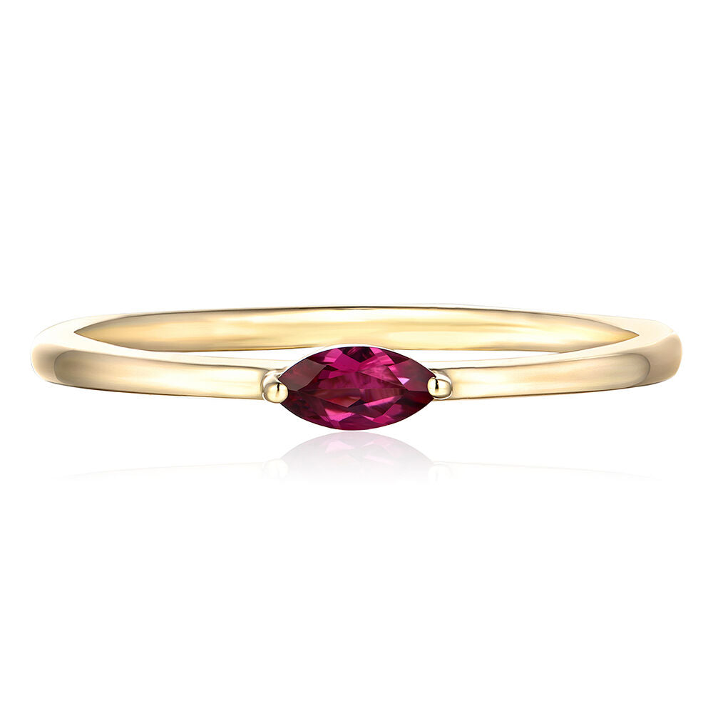 Garnet Stack Ring in 10K Yellow Gold