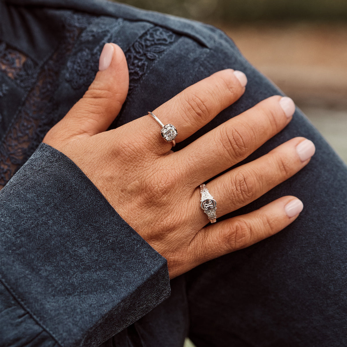 Louise Thompson Chapters Georgian Moissanite Ring