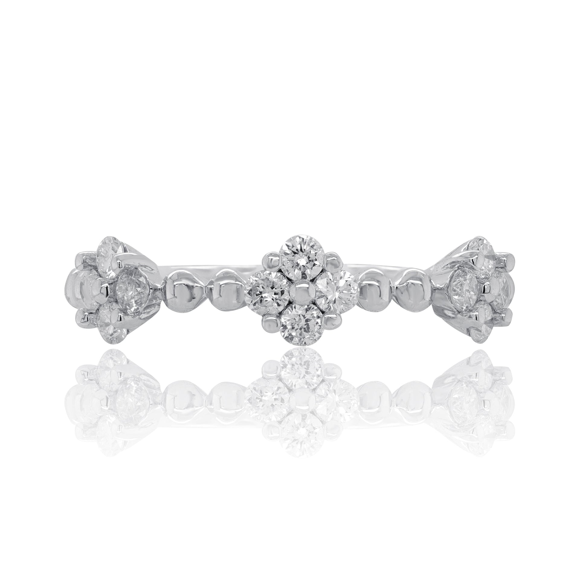 14KTWG RING D 0.46CTS, 1.81 GM, 12ST