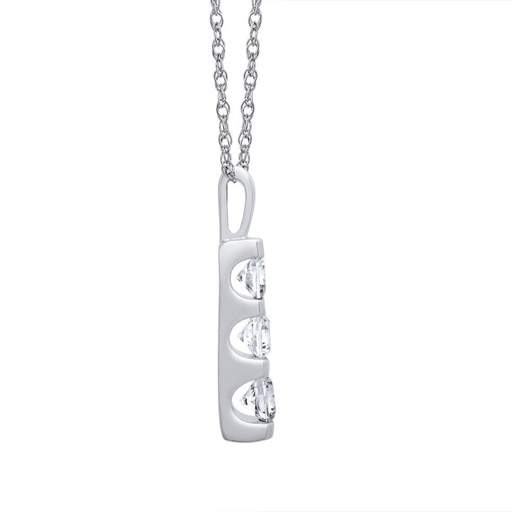 1/2 ct. tw. Diamond Bar Pendant in 10K White Gold