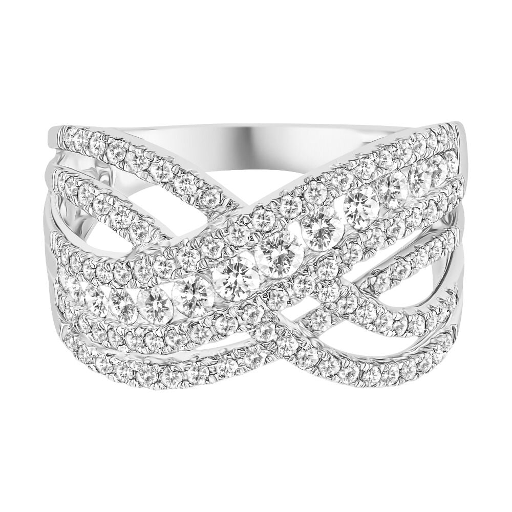 1 ct. tw. Diamond Crossover Band in 10K White Gold