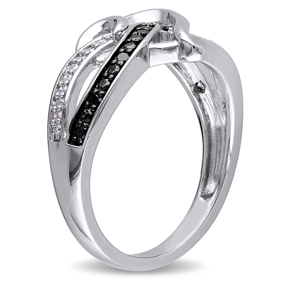 1/8 ct. tw. Black & White Diamond Heart Ring in Sterling Silver