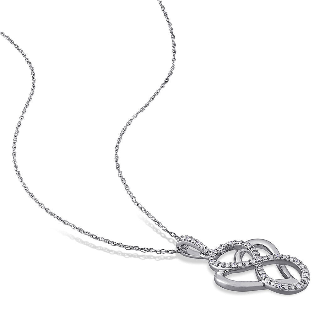 Diamond Infinity Heart Pendant in Sterling Silver