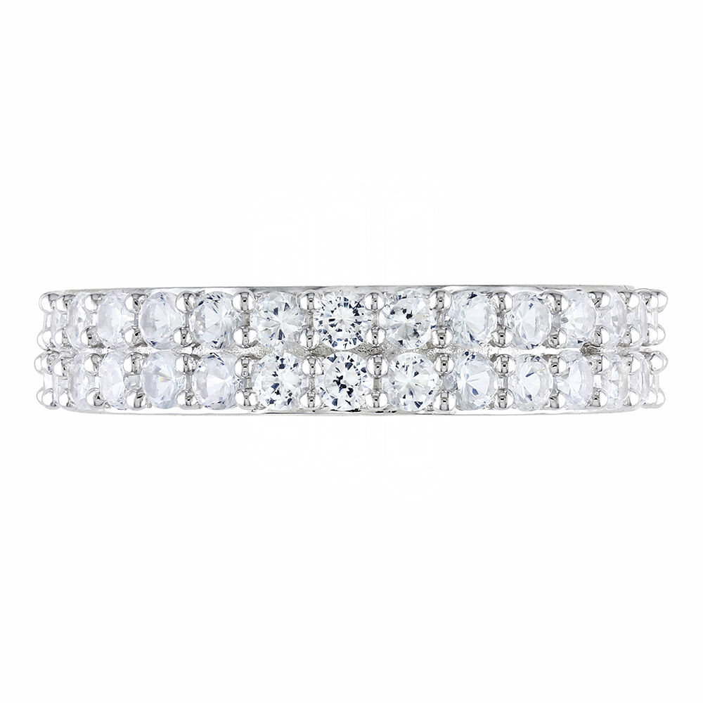 Lab Created Sapphire Band in Sterling Silver