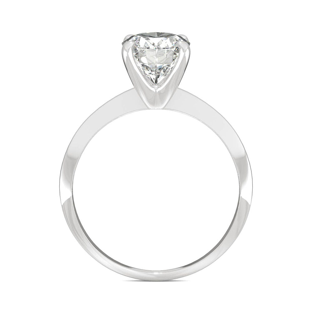 Oval Moissanite Ring with Knife-Edge Band in Platinum (2 ct. dew)