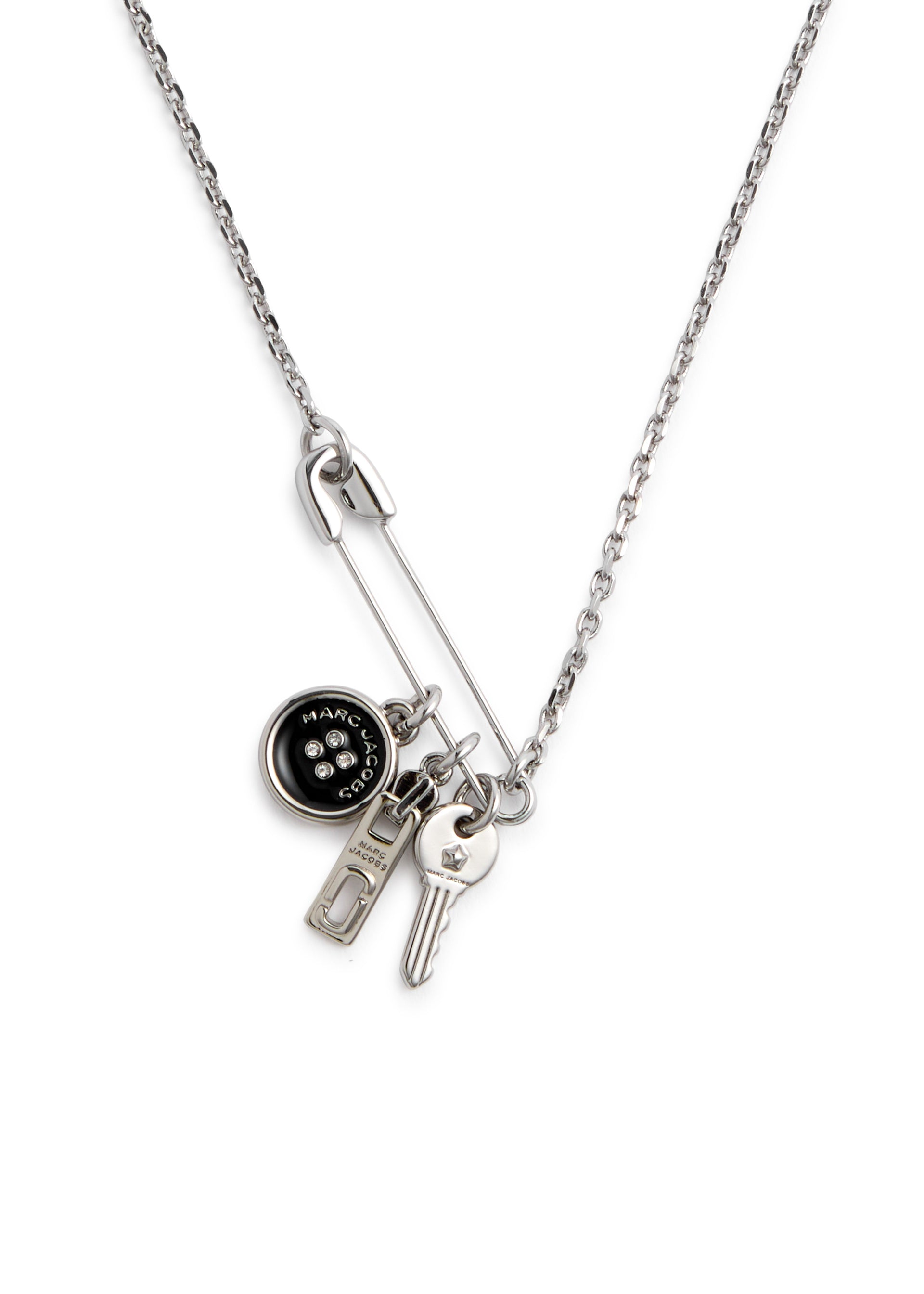 Button Charm silver-plated necklace
