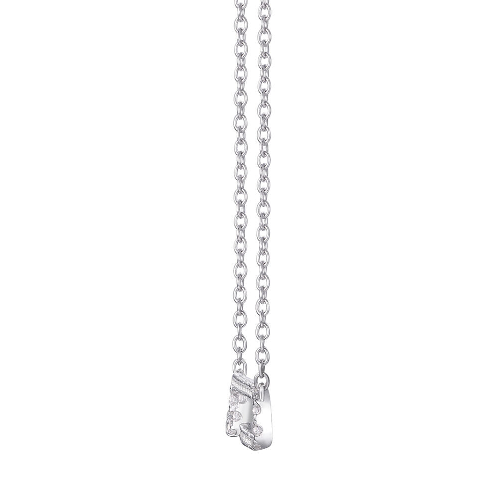 Safety Pin Necklace with Pavé Diamonds in 10K White Gold (3/8 ct. tw.)