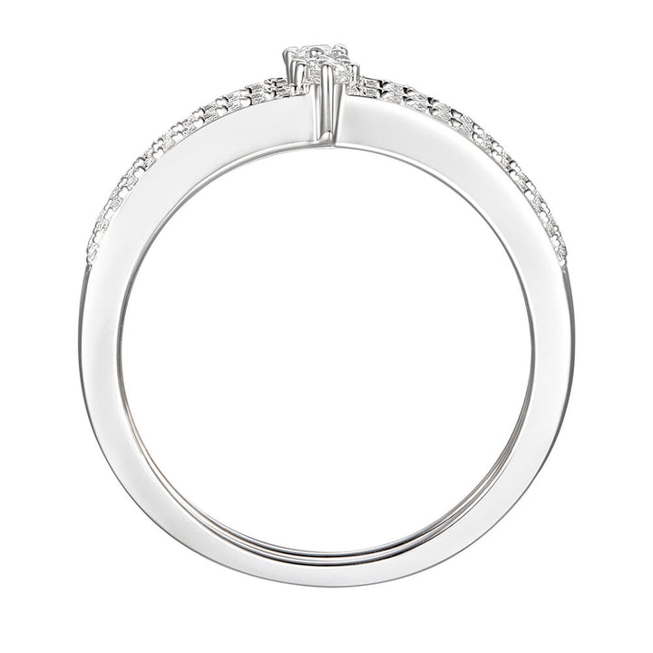 Diamond Double Band Stack Ring in 10K White Gold (1/3 ct. tw.)
