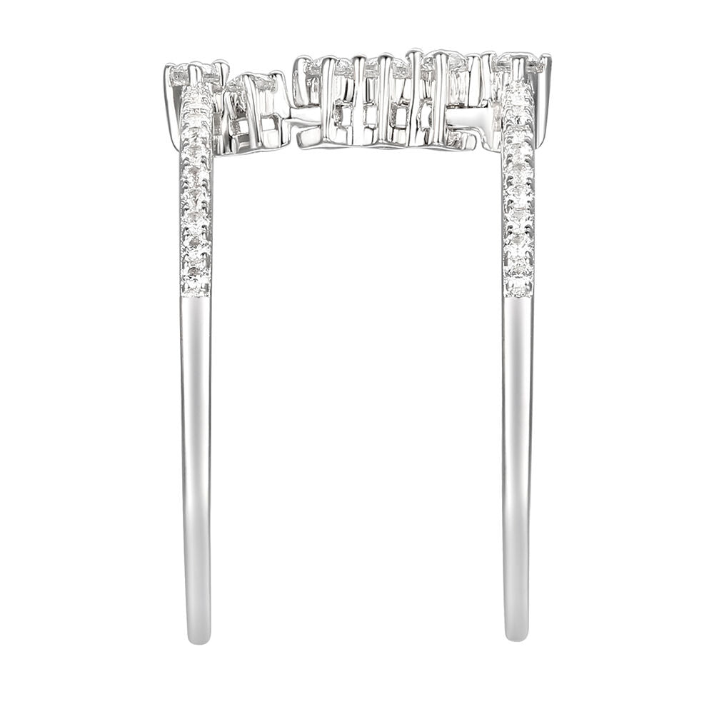 Diamond Double Band Stack Ring in 10K White Gold (1/3 ct. tw.)