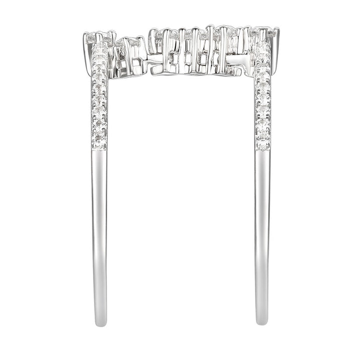 Diamond Double Band Stack Ring in 10K White Gold (1/3 ct. tw.)