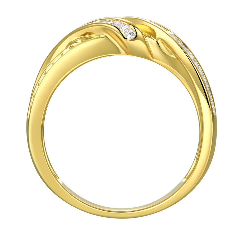 Baguette & Round Diamond Ring in 10K Yellow Gold (1/3 ct. tw.)
