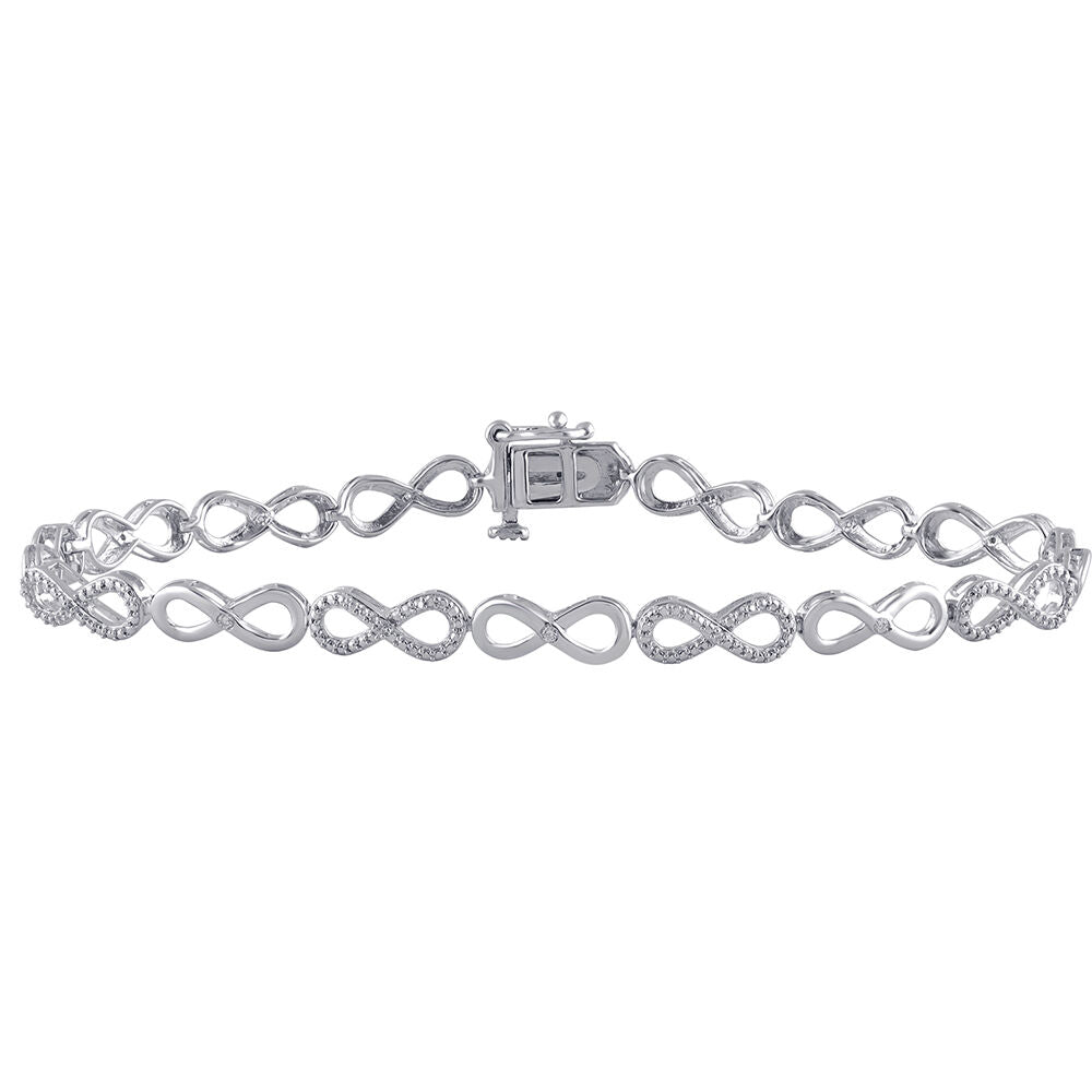 Diamond Infinity Bracelet in Sterling Silver (1/10 ct. tw.)