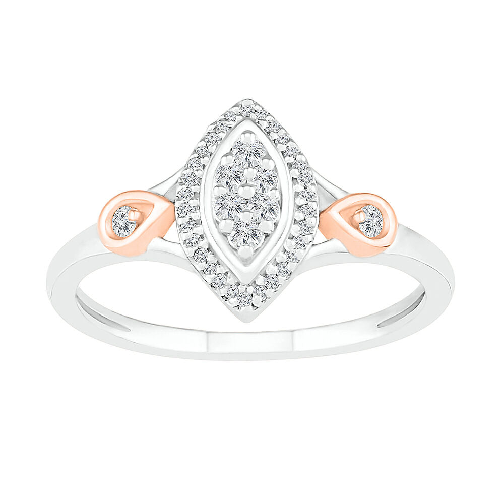 Marquise Diamond Cluster Promise Ring in Sterling Silver (1/7 ct. tw.)