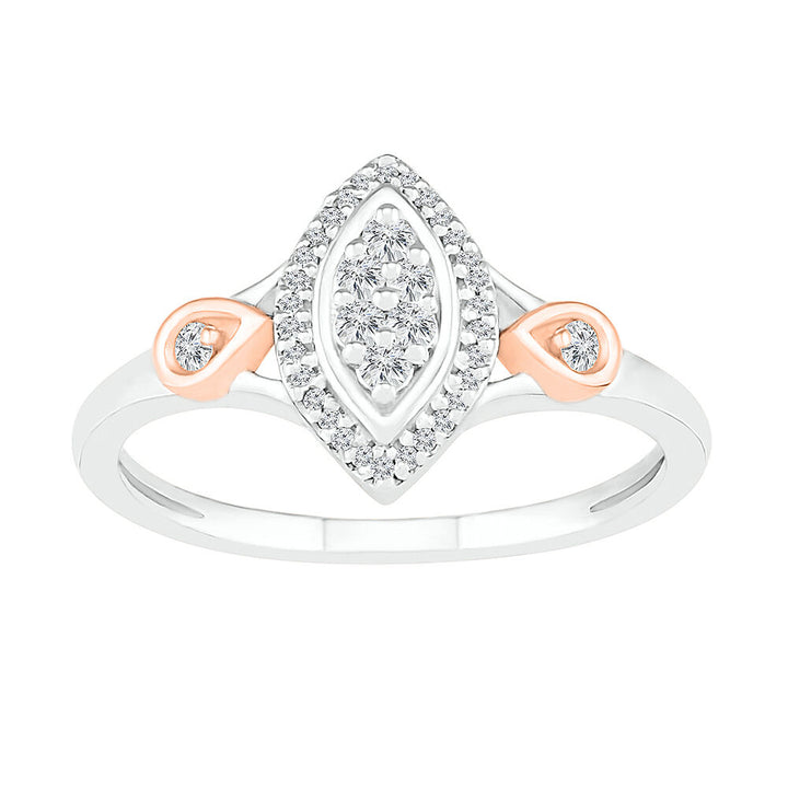 Marquise Diamond Cluster Promise Ring in Sterling Silver (1/7 ct. tw.)