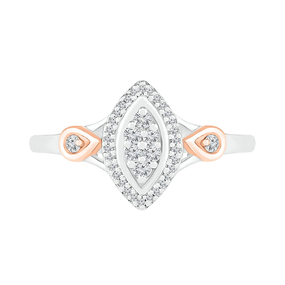 Marquise Diamond Cluster Promise Ring in Sterling Silver (1/7 ct. tw.)